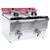 Admiral Craft DF12L2S 22.83" W Stainless Steel Electric 2-Section Freestanding Double Deep Fryer - 208-240 Volts