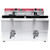 Admiral Craft DF12L2S 22.83" W Stainless Steel Electric 2-Section Freestanding Double Deep Fryer - 208-240 Volts