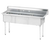 Advance Tabco FE-3-1620-X 53" W 18 Gauge Galvanized Base Special Value Fabricated Sink