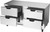 Beverage Air UCRD60AHC-4 60"W Two-Section Reach-In Undercounter Refrigerator