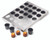 Matfer Bourgeat 347416 ExoGlass Cannele Baking set 25 Per Sheet 1-3/4" Dia. x 1-3/4"H 15-3/4"L x 11-3/4"W Stainless Steel Tray - 1 set
