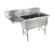 John Boos 2B244-1D24L 2 Compartment Left Drain B Series Sink 76"W x 29-1/2"D x 44"H