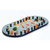 Lakeside 264 32" W x 16" D Black Vinyl Edges Rimless Plate Glass Oval Display Tray