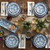 American Metalcraft BLUP6 6.5" Plastic Blue and White Pattern Round Bread and Butter Plate