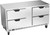 Beverage Air UCFD60AHC-4 60"W Two-Section Stainless Steel Door Undercounter Freezer