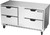 Beverage Air UCFD60AHC-4 60"W Two-Section Stainless Steel Door Undercounter Freezer