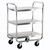 Lakeside 473 500 Lbs. Chrome Plated Open 3-Shelf with Push Handle Utility Cart