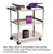 Lakeside 322A 30.75" W 300 Lbs. Stainless Steel 3-Tier Light Duty Utility Cart with Purple Bumpers