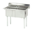 Advance Tabco FE-2-1620-X 27" - 39" 18-Gauge Stainless Steel Two Compartment Special Value Fabricated Sink