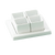 CAC China DT-SQ5 Super White Porcelain Square Gourmet Collection Tray and Bowl Set (10 Set Per Case)