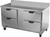 Beverage Air WTFD60AHC-4-FIP 60"W Four Drawer Stainless Steel Woktop Freezer With 4" Foamed-In Place Backsplash