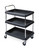 Metro BC2636-3DBL Black Deep Ledge Utility Cart Adjustable Polymer Shelves 38-3/4"W x 27"D x 41"H