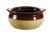 CAC China OC-10-C 10 Oz. Cream and Brown Ceramic Round Onion Soup Crock