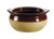 CAC China OC-10-C 10 Oz. Cream and Brown Ceramic Round Onion Soup Crock