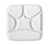 CAC China CMP-SQ8 Super White Porcelain Square CMP Crown Compartment Tray (2 Dozen Per Case)