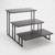 American Metalcraft ISP18 20" L x 13.75" W x 12" H Rectangular Black Display Stand