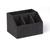 American Metalcraft PWBC7 7.5" L x 6.5" W x 5.13" H Four Compartment Black Wooden Caddy