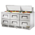 True TFP-72-30M-D-6-HC 72.13" W Stainless Steel 3-Section with 6 Drawers Sandwich and Salad Unit - 115 Volts