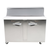 Traulsen UPT4818-LR-SB 48" W Two-Section Two Door Reach-In Dealer's Choice Compact Prep Table Refrigerator with roll-top lid which serves as an overshelf