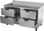 Beverage Air WTFD60AHC-4 60"W Four Drawer Stainless Steel Worktop Freezer With 4" Removable Backsplash