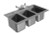 Advance Tabco DBS-3-X 3 Compartment Stainless Steel Bar Sink 38"W x 19"D