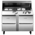 Traulsen UPT7230-DD-SB 72" W Two-Section Reach-In Dealer's Choice Compact Prep Table Refrigerator with roll-top lid which serves as an overshelf