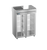 Hoshizaki PT2A-FGE-FGE Steelheart Series 55" W Stainless Steel Two-Section Full Height Hinged Glass Door Pass-Thru Refrigerator - 115 Volts