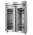 Hoshizaki R2A-FGE Steelheart Series 55" W Stainless Steel Two-Section 2 Full Height Hinged Glass Doors Reach-In Refrigerator - 115 Volts