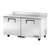 True TWT-60F-HC 60.38"W Two-Section Stainless Steel Door Work Top Freezer