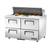 True TSSU-48-12D-4-HC 48.38" W Two-Section Four Drawer Stainless Steel Sandwich/Salad Unit