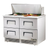 True TFP-48-18M-D-4-HC~SPEC3 SPEC SERIES 48.13" W Stainless Steel 2-Section with Four Drawers Sandwich and Salad Unit - 115 Volts