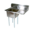 John Boos E1S8-1824-14R24 40" - 53" 18-Gauge Stainless Steel One Compartment E-Series Sink With Right-Hand Drainboard 14" Deep