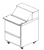 Traulsen UPT276-D-SB 27" W One-Section Dealer's Choice Compact Prep Table Refrigerator with roll-top lid which serves as an overshelf