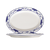 CAC China 103-34 Bone White Porcelain Oval Blue Lotus Platter (2 Dozen Per Case)