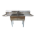 NBR Equipment 2SG-202012LR18 18-Gauge Stainless Steel Two Compartment Economy Sink 76"W x 25-1/2"D x 43-3/4"H