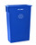 Alpine ALP477-R-BLU Blue 23 Gallon 20"W x 11"D x 30"H Slim Recycle Waste Bin