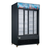 Dukers DSM-40SR 47"W Black Sliding Refrigerated Merchandiser With Canopy LED Lighting