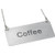 Winco SGN-203 3 1/2"L x 1 3/4"W Stainless Steel "Coffee" Beverage Chain Sign