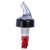 Winco PPA-100 1.5 Oz. Clear Spout / Red Tail Measuring Pourer With Black Collar