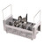Cambro 8FB434151 Camrack Flatware Washing Basket Half Size - 6/Case
