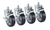 Krowne 28-144S 4" Locking Wheels 1/3" 13 Threaded Stem Caster (Set Of 4)