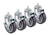 Krowne 28-185S 5" Wheels With Brakes 5/8"-11 Heavy Duty Threaded Stem Caster (Set Of 4)