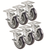 Krowne BC-135 3" Dia. With Brakes Plate Casters (Set Of 6)