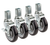 Krowne 28-172S 5" Dia. Locking Wheels Grease Resistant 1" Square Post Shelving Caster (Set Of 4)