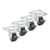 Krowne 28-110S 2" Dia. 3 1/2" x 3 1/2" Plate Swivel With Brake Grease Resistant Low Profile Plate Caster (Set Of 4)