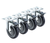 Krowne 28-260S 5" Dia. 3 1/2" x 3 1/2" Plate Swivel With Brake Grease Resistant Heavy Duty Plate Caster With Front Brake (Set Of 4)