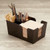 American Metalcraft BARB7 9" L x 6" W x 4" H 6-Compartment Black Bar Caddy