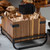 TableCraft Products 10074 5 1/4" W x 5 1/4" D x 6" H 4-Section Industrial Collection Cutlery Holder