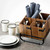 TableCraft Products 10074 5 1/4" W x 5 1/4" D x 6" H 4-Section Industrial Collection Cutlery Holder