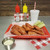 TableCraft Products 1079R 11.75" x 8.5" x 1.5" Red Rectangular Polypropylene Más Grande Platter Basket - 36/Case